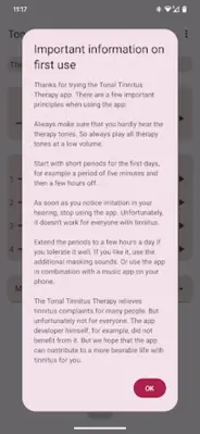 Tonal Tinnitus Therapy android App screenshot 12